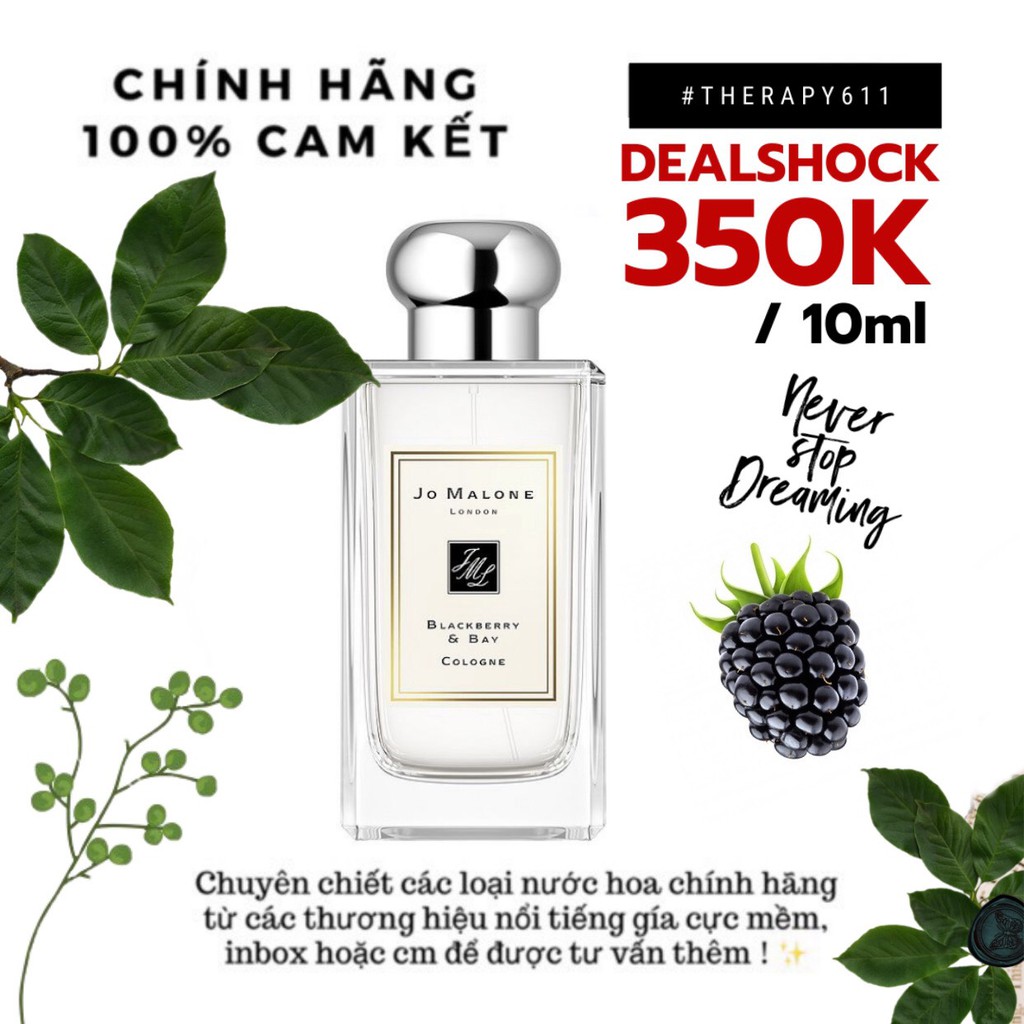 [𝗦𝗔𝗟𝗘]..::✨Nước hoa dùng thử Jo Malone Blackberry & Bay Test 10ml/20ml Spray / Chuẩn authentic✨::..