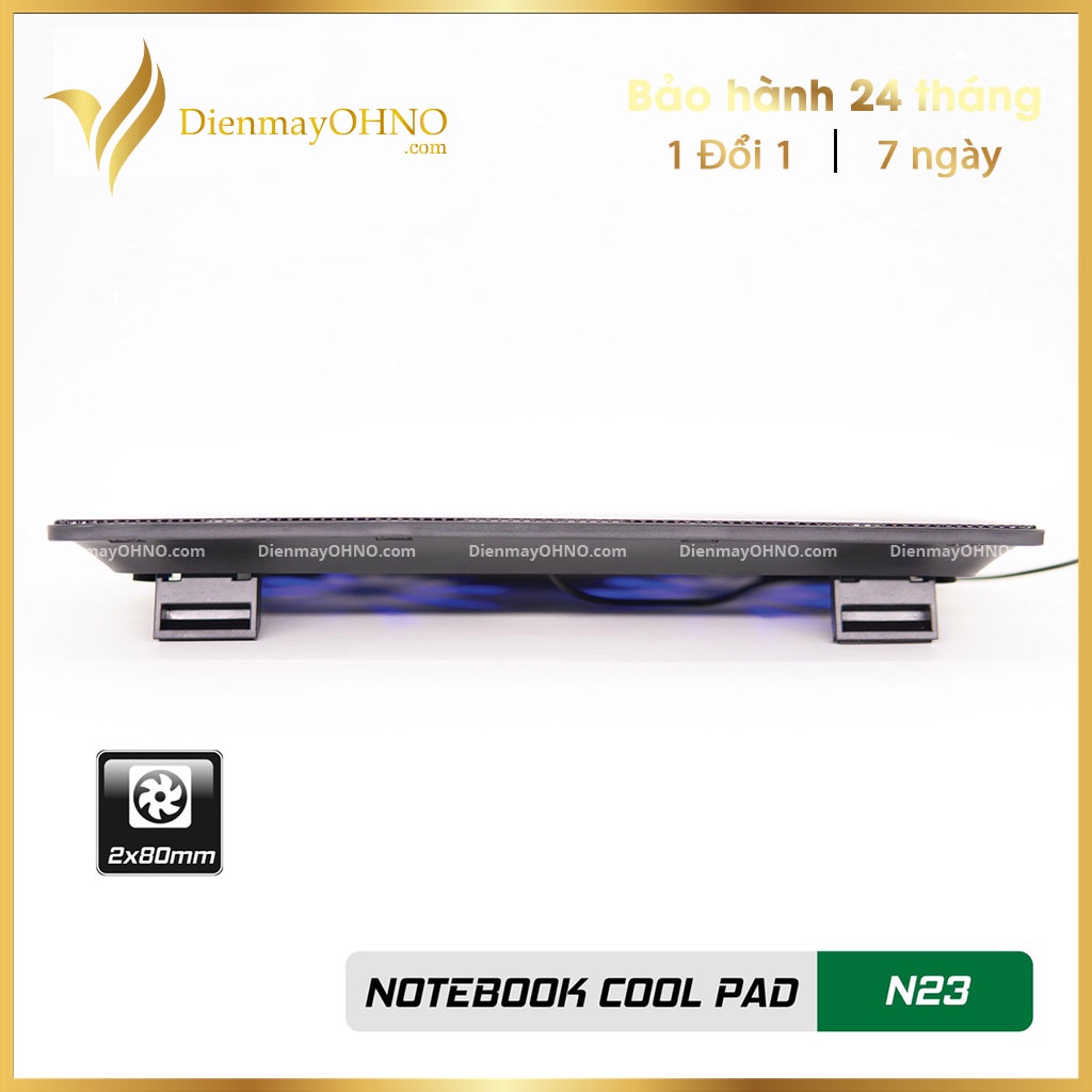 Đế Quạt Tản Nhiệt Laptop N23 2 Fan Quạt Làm Mát Laptop Đế Quạt Hút Gió Máy Tính