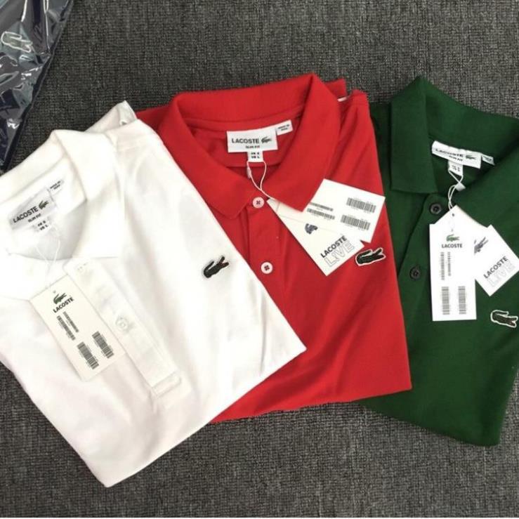 Áo Polo Lacoste Xanh Rêu Xuất Dư Có Cổ  - Chất Liệu 100% Cotton Pique Hàng VNXK  ྇ * New -