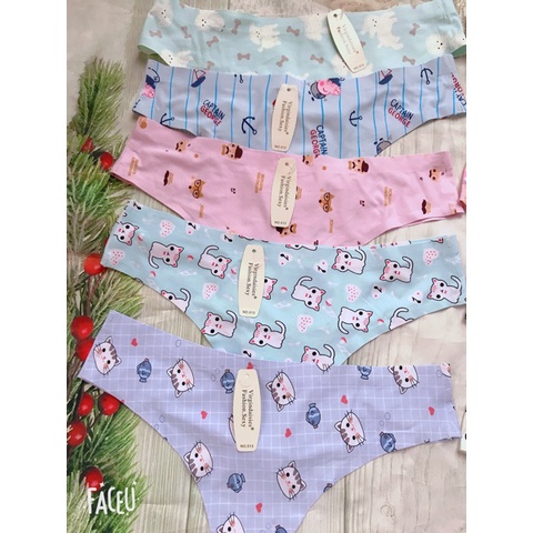 QUẦN LÓT LỌT KHE SU ĐÚC KHÔNG LỘ VIỀN HỌA TIẾT CUTE XINH XẮN