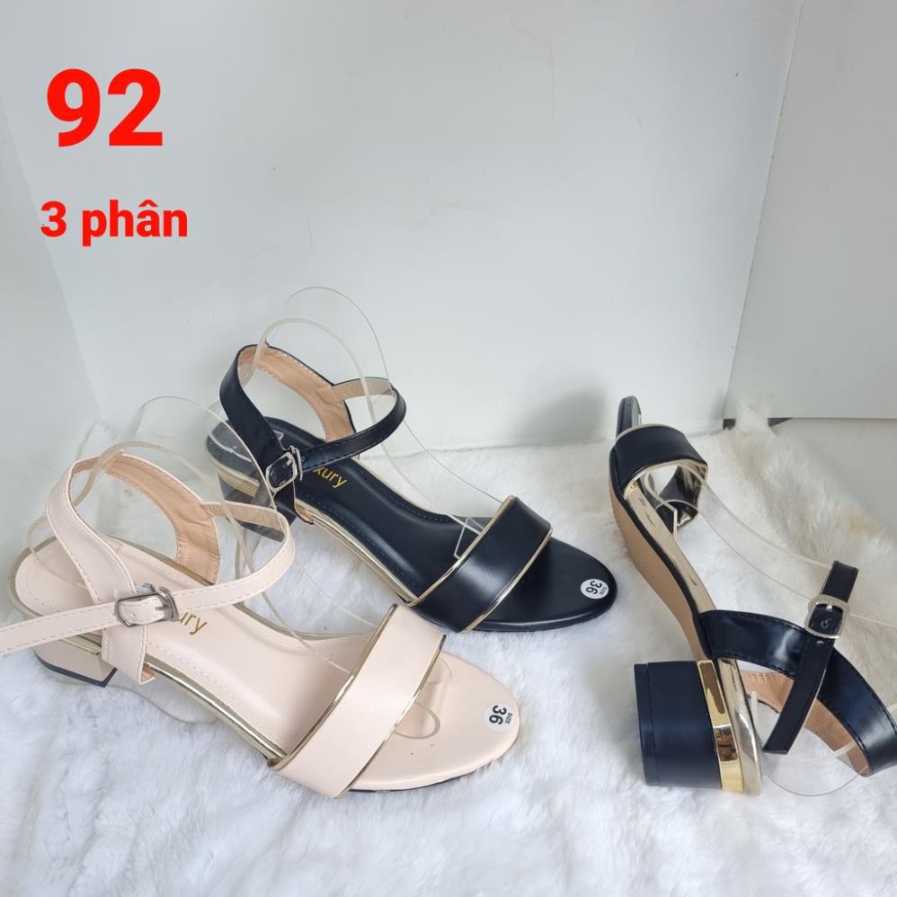 Sandal Cao Gót Nữ 3 Phân Chất Liệu Da - MS 092