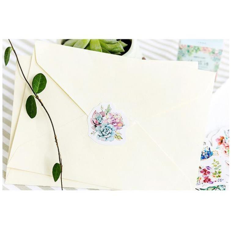 Bộ 45 Sticker Hàn Quốc hình hoa đẹp dán trang trí E02
