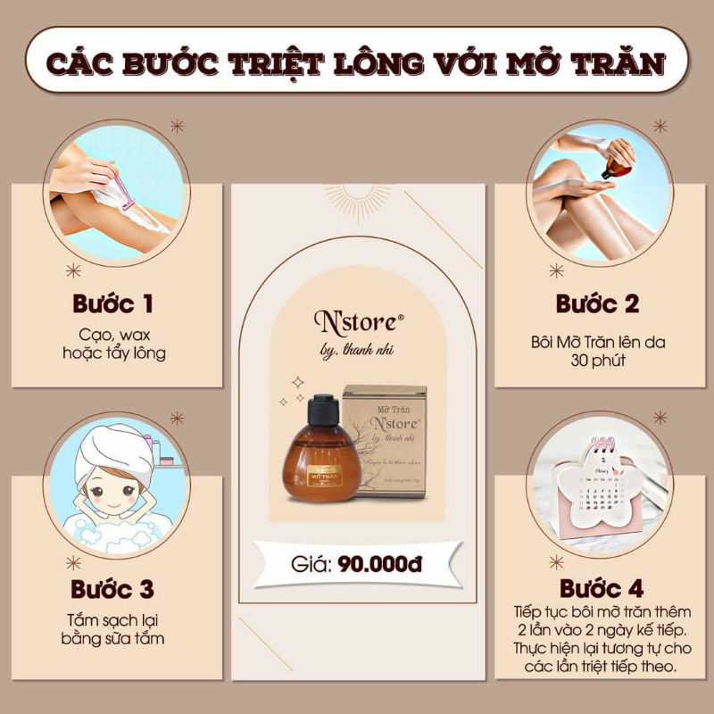 Mỡ trăn triệt lông nguyên chất N store by Thanh nhi 75g, serum mỡ trăn ngọc lan tây triệt lông tay , chân, nách