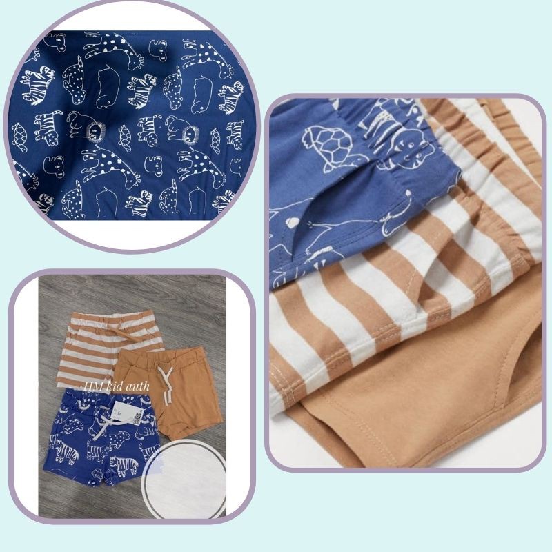 Quần đùi cho bé trai bé gái combo 3 quần đùi trẻ em hàng xuất 100% chất cotton thoáng mát JIMADO AA45521
