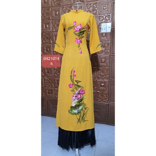 Áo dài đi chùa ,chất lụa thêu và in 3D (có size Đại)