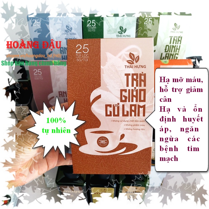 Trà túi lọc Thái Hưng 125gr cà gai leo, thìa canh, đinh lăng, giảo cổ lam - Bộ sản phẩm tuyệt vời cho sức khỏe