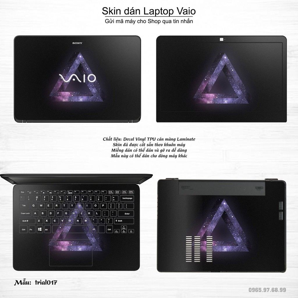 Skin dán Laptop Sony Vaio in hình Đa giác nhiều mẫu 3 (inbox mã máy cho Shop)