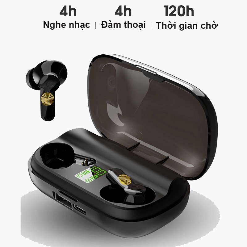 Tai nghe không dây Màn hình LED âm thanh nổi Tai nghe Bluetooth TWS PKCB - Hàng Chính Hãng