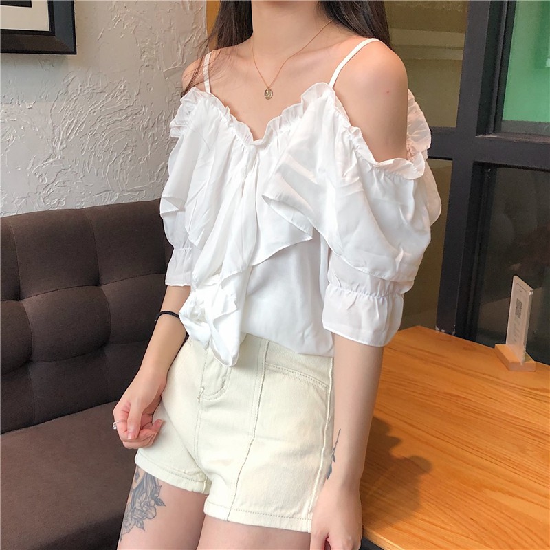 Áo kiểu dáng rộng tay phồng thời trang cho nữ