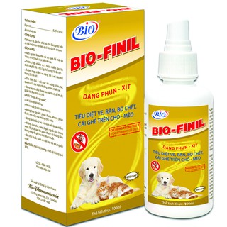 Xịt BIO-FINIL tiêu diệt ve, bọ chét, rận, ghẻ trên da chó mèo siêu hiệu quả-79203
