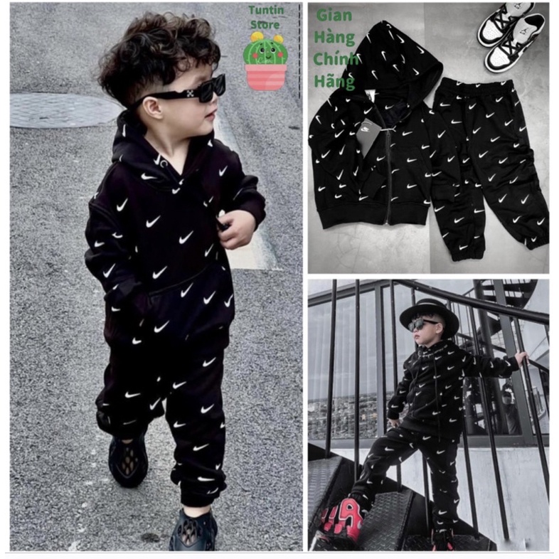 Bộ nỉ cao cấp cho bé trai(9-25kg)phong cách thể thao cá tính Hàn Quốc from to