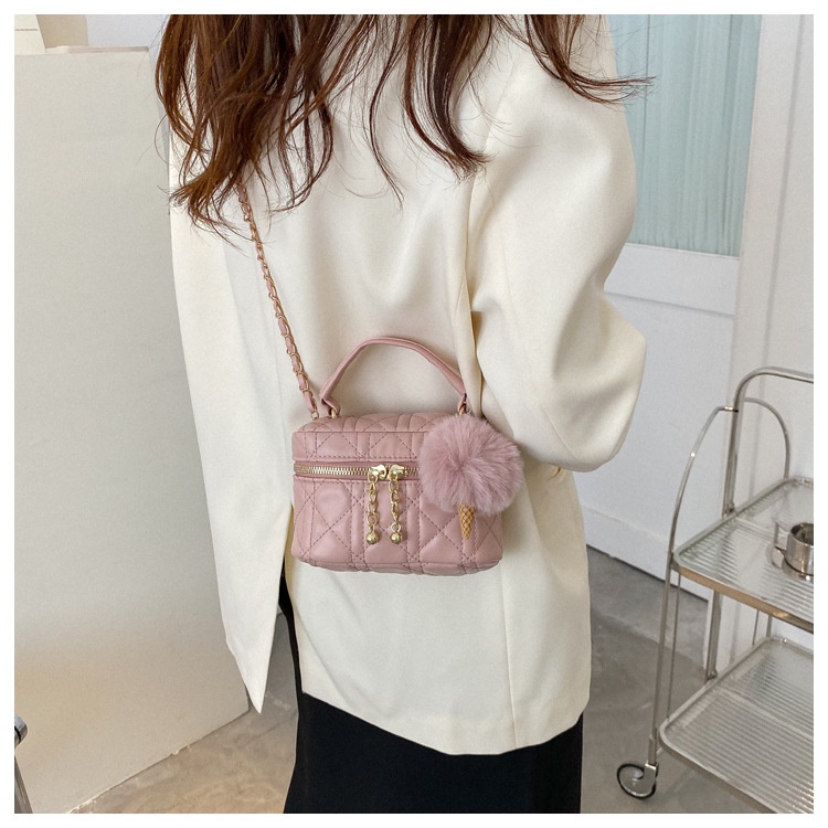 JASMIN NOIR Túi Xách Tote Hộp Vuông Có Dây Đeo Sợi Xích Kẻ Sọc Caro Thời Trang Cho Nữ