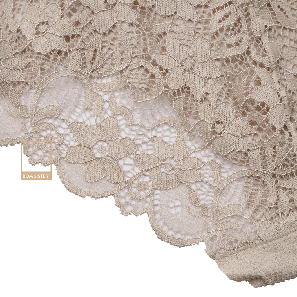 [Mã FAMALLT5 giảm 15% đơn 150k] Quần lót thun phối ren màu trơn BOM SISTER Q2511 | BigBuy360 - bigbuy360.vn