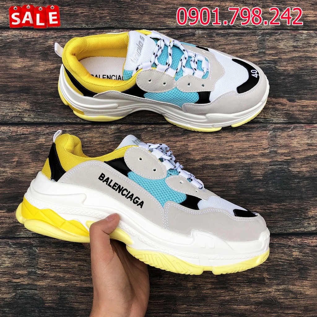 Giày Thể Thao BALEN Triple S Vàng Trắng Size 36->43 [VIDEO+ ẢNH THẬT] | BigBuy360 - bigbuy360.vn