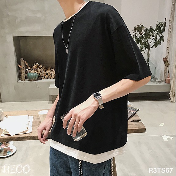 Áo thun, phông nam nữ Hàn Quốc cao cấp dáng rộng tay lỡ T-Shirt Loose R3TS67 Unisex