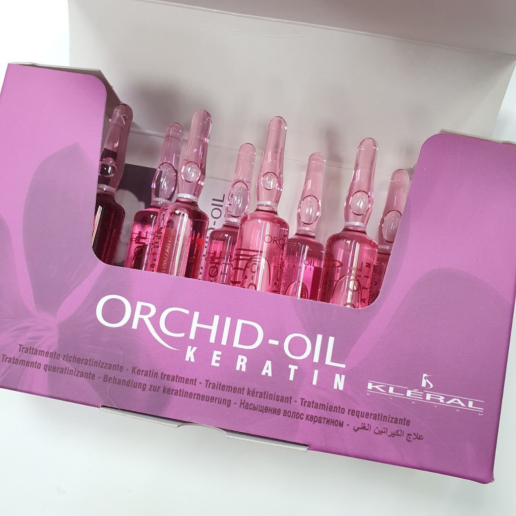 Keratin thủy phân ORCHID_OIL KLERAL phục hồi cho mái tóc hư tổn, khô xơ, giòn, gẫy, xốp 10mlx10