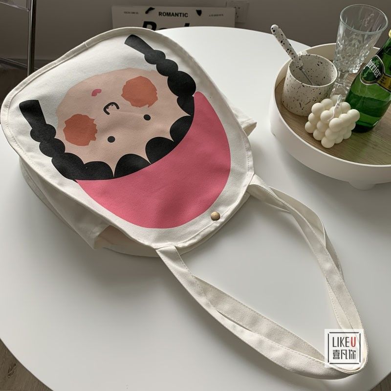 Túi Xách Canvas Cỡ Lớn Phong Cách Hàn Quốc Cho Nữ