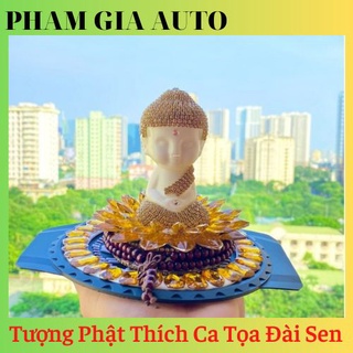 Tượng phật thích ca tọa đài sen đá có nước hoa