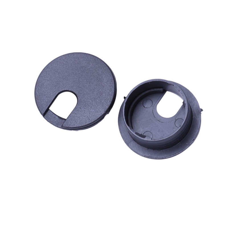 Desk Table Computer Round Shaped Black Cable Grommet Hole Cover 35mm