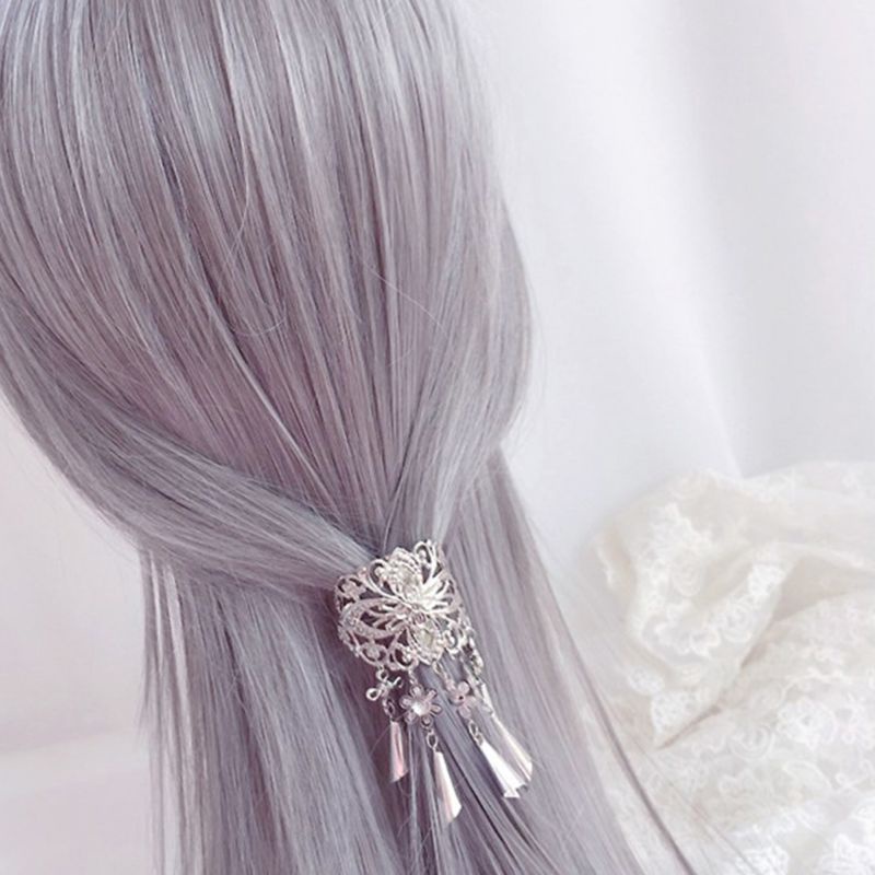 Kẹp Tóc Hợp Kim Khắc Họa Tiết Hoa Phong Cách Trung Quốc Cổ Điển Dành Cho Nữ