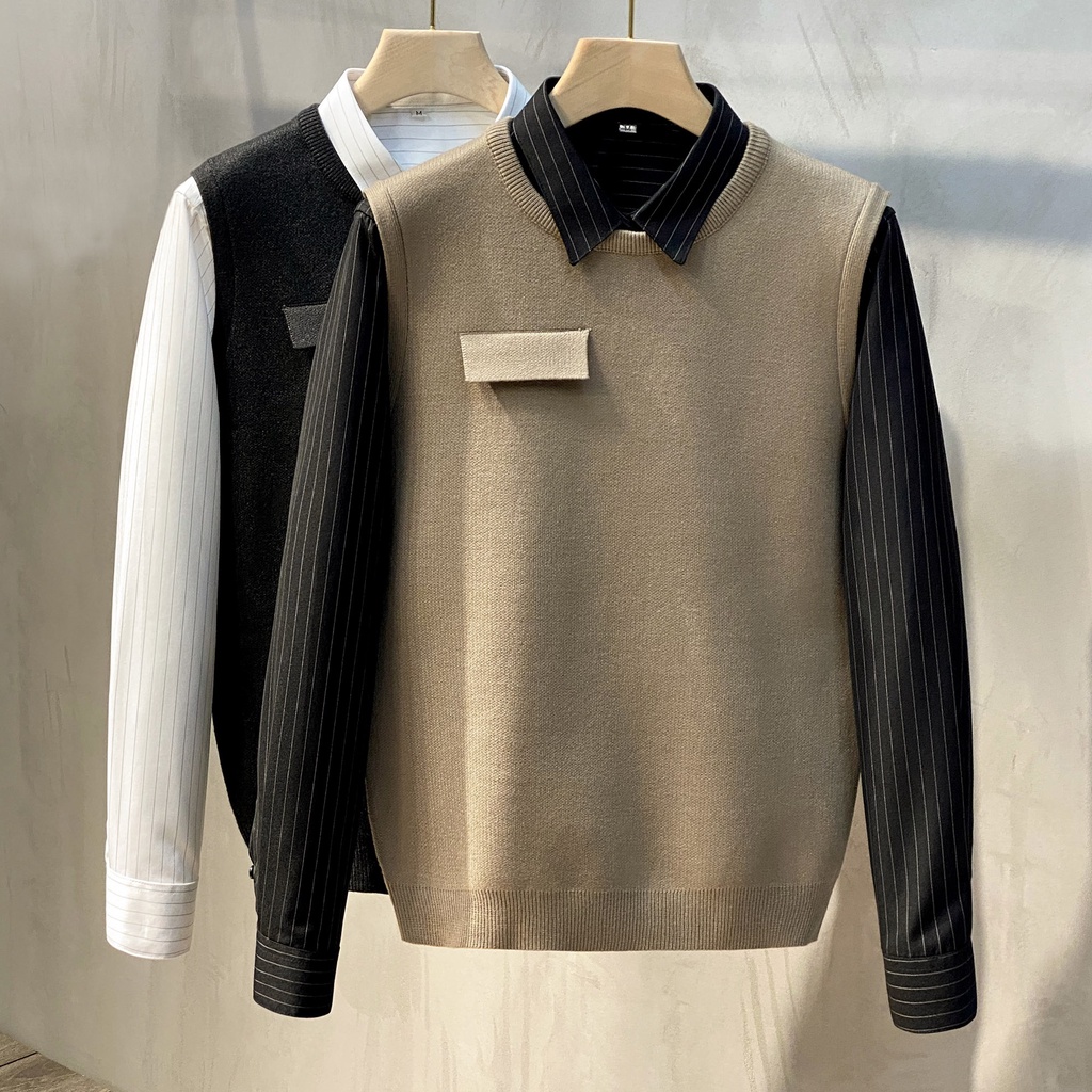 Áo len nam ba lỗ cao cấp phong cách lịch lãm mặc đi làm, đi chơi