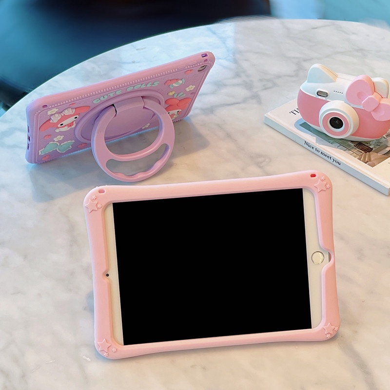 For Samsung Galaxy Tab A7 Lite 8.7 2021 SM-T220 T225 10.4" 2020 T500 T505 T507 Cute Kids Soft Silicone Case 360 Degree Rotation Stand Tablet Cover