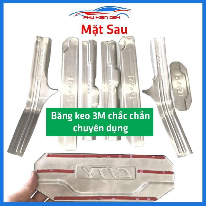 Bộ ốp bậc cửa trong ngoài nẹp bước chân City 2015-2016-2017-2018-2019-2020 Inox chống trầy trang trí xe