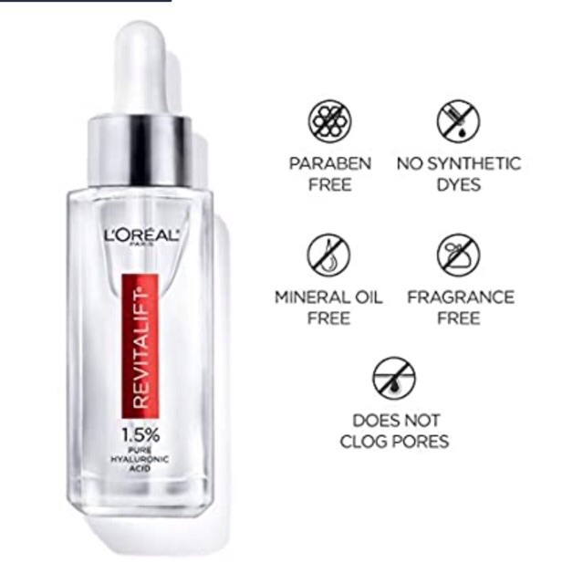 Serum dưỡng ẩm chống lão hoá da Loreal Revitalift Derm Intensives 1,5% pure Hyaluronic Acid 30ml hàng Mỹ