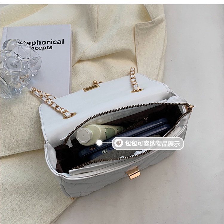 Túi Đeo Chéo Dáng Vuông Nhỏ Phối Dây Xích Thời Trang Mùa Hè Mới 2022 Cho Nữ