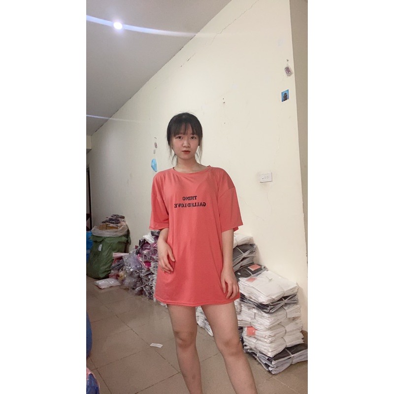 Áo phông nữ form rộng tay lỡ unisex co giãn chất cotton mềm mát in chữ đơn giản hàng Quảng châu AP01 | BigBuy360 - bigbuy360.vn