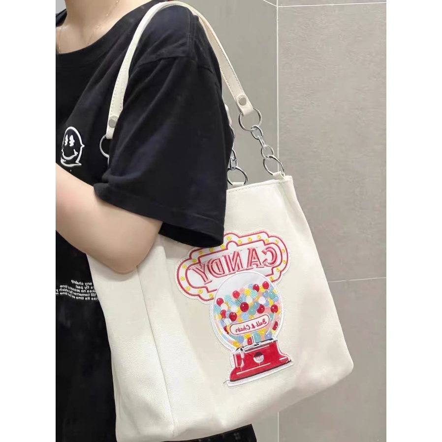 Túi tote 2022 thêu bánh donut