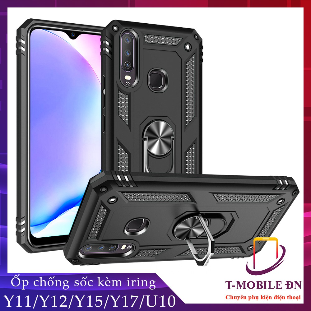 FREESHIP 50k_Ốp lưng Vivo U10 Y11 Y12 Y15 Y17 Ốp chống sốc 2 lớp kèm nhẫn iring làm giá đỡ