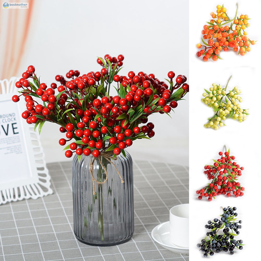 ✿BM✦ Ivy Red Berry Berries Bush Bouquet Christmas Vine Holly Xmas Festive Fern Home Office