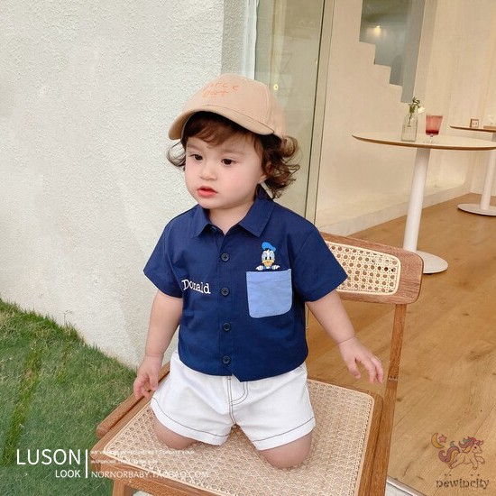 Áo Sơ Mi In Họa Tiết Hoạt Hình Hoạt Hình Dễ Thương Phong Cách Hàn Quốc Cho Bé Trai