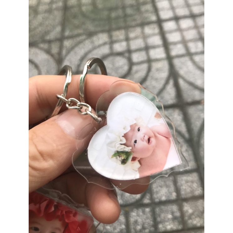 MÓC KHÓA viền hoa văn mica trong suốt  dày 6mm IN HÌNH THEO YÊU CẦU - chất liệu mica 3mm x 2 mặt = 6mm dày siêu đẹp, hàn