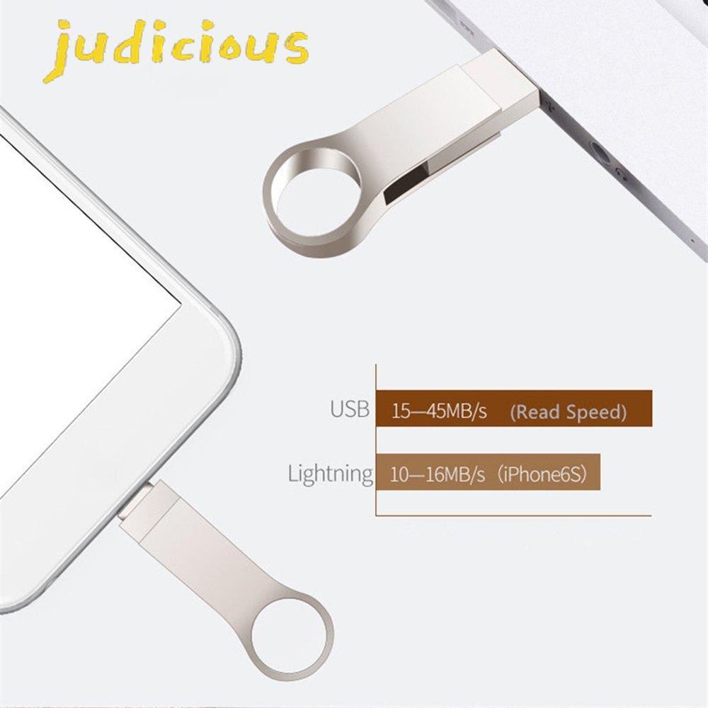 Usb Judious 16gb 32gb 64gb 128gb Cho Iphone 8 / 5 / 5s / 6 / 6s Plus