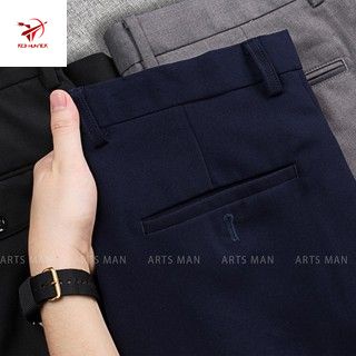 Quần âu nam ống côn vải lụa co giãn, quần tây nam thời trang công sở chất vải tuyết mưa ống côn co giãn nhẹ lên form đẹp