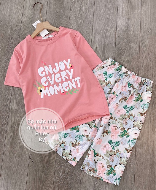 Bộ mặc nhà quần lụa ngố nữ enjoy | BigBuy360 - bigbuy360.vn