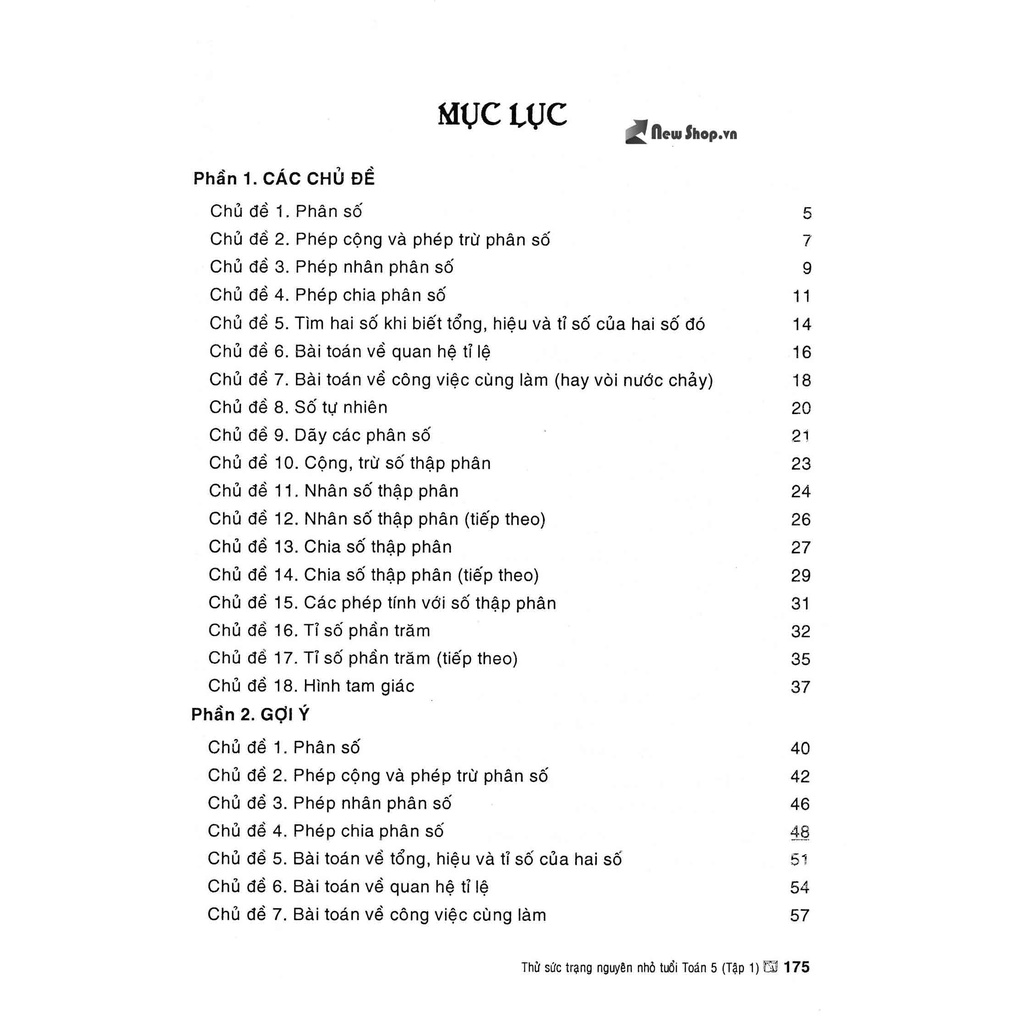 Sách Tham Khảo - Thử Sức Trạng Nguyên Nhỏ Tuổi Môn Toán Lớp 5 Tập Một