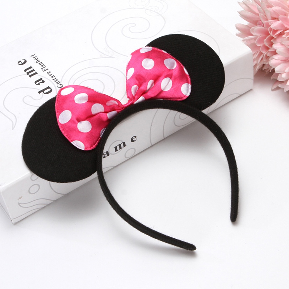 Băng đô cài tóc hình chuột Mickey/ nơ/ tai chuột Minnie thời trang cho bé gái