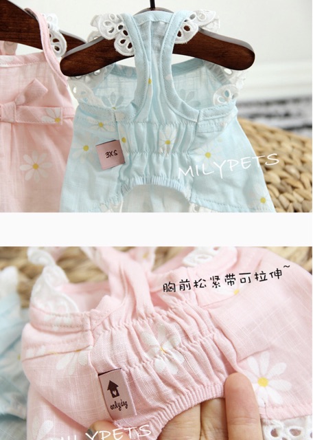 Váy thô hoa xinh mặc hè cho thú cưng