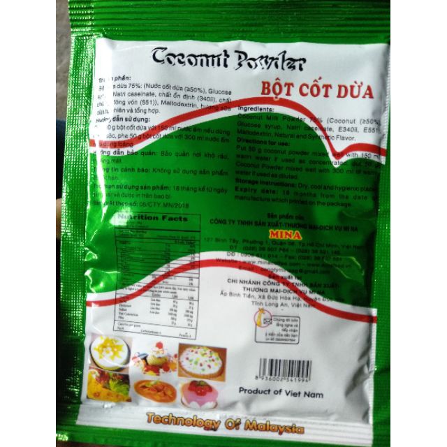 BỘT CỐT DỪA COCONUT POWDER{ 50G}