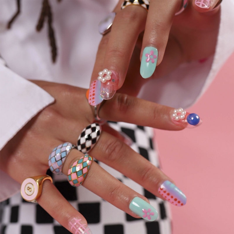 1 nhẫn đeo tay họa tiết caro thời trang cá tính