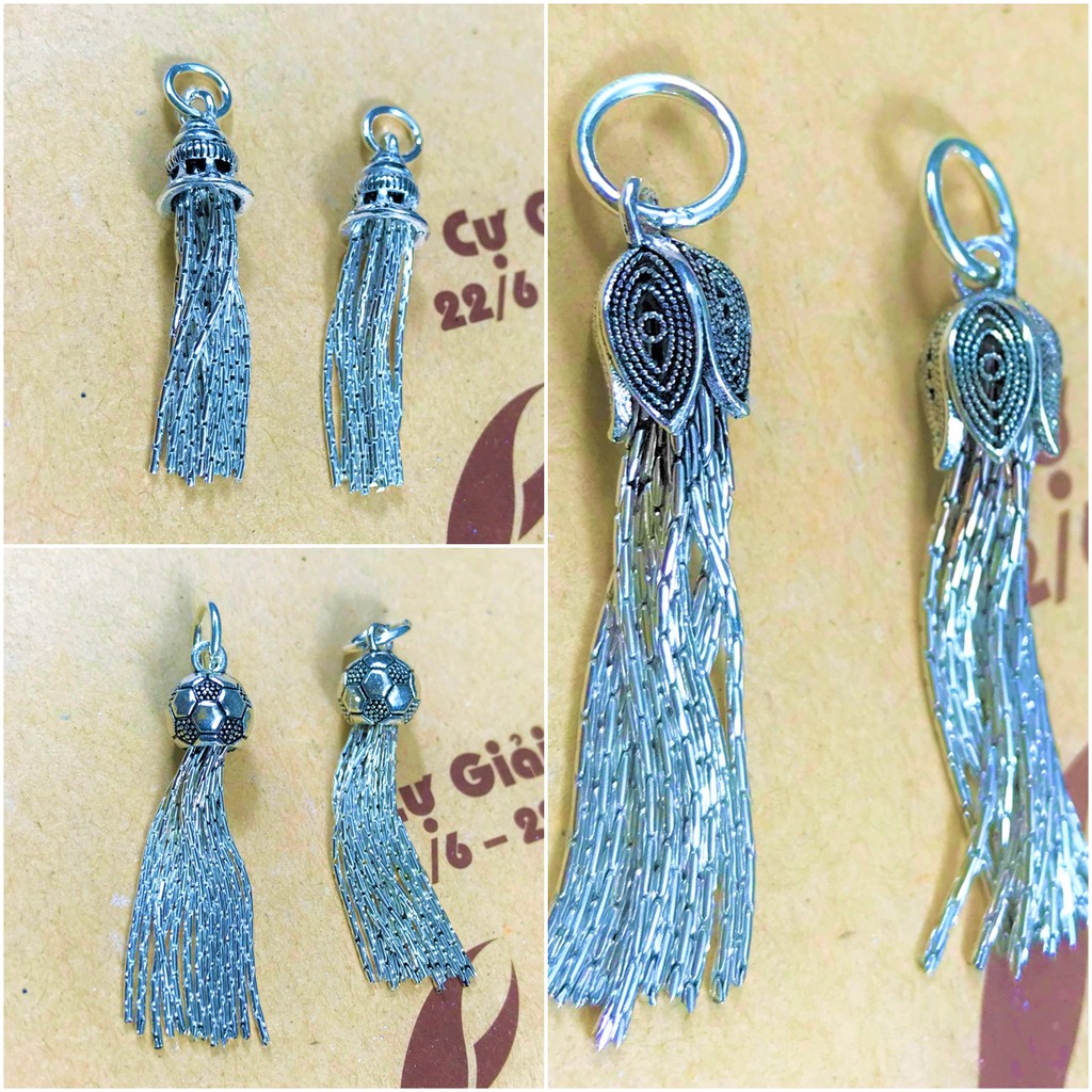 Charm bạc thái móc treo chuông tua rua nhiều kiểu khác nhau - Charm bạc 925 - Mã CA270 CA271 CA272