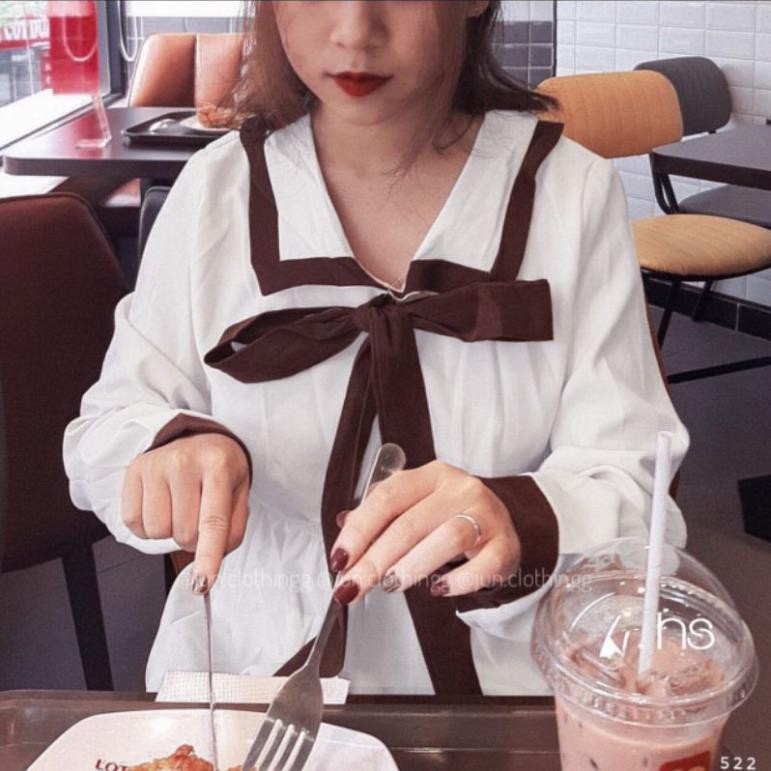 Đầm Nữ Thủy Thủ Phối Màu, Váy Nữ Công Sở Có Nơ, Hàng Loại 1 | BigBuy360 - bigbuy360.vn