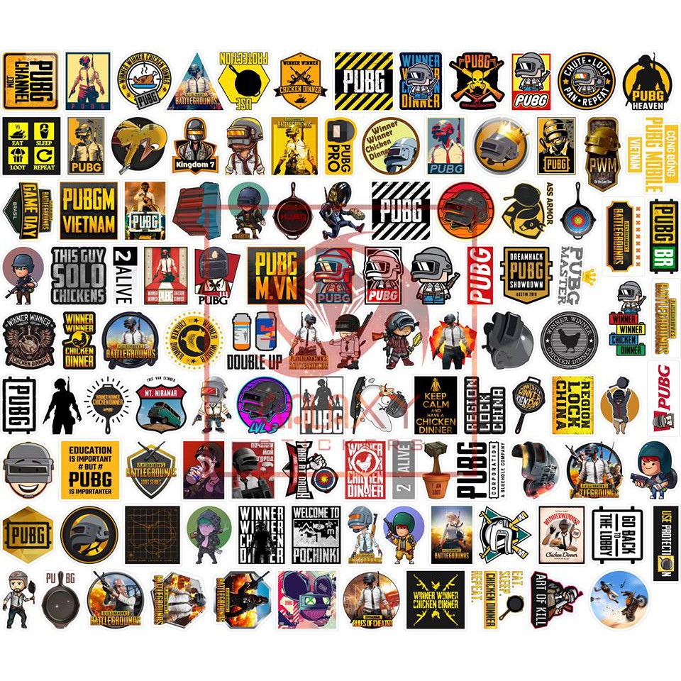 Sticker dán xe, điện thoại, laptop PUBG