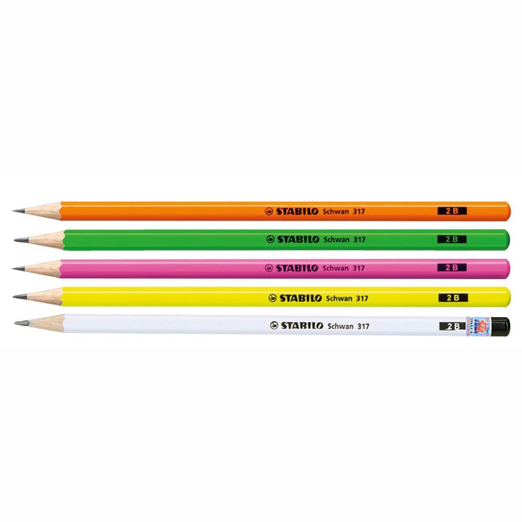 Bộ 4 cây bút chì gỗ STABILO Schwan 317 + tẩy ER193 (PC317-C4B)