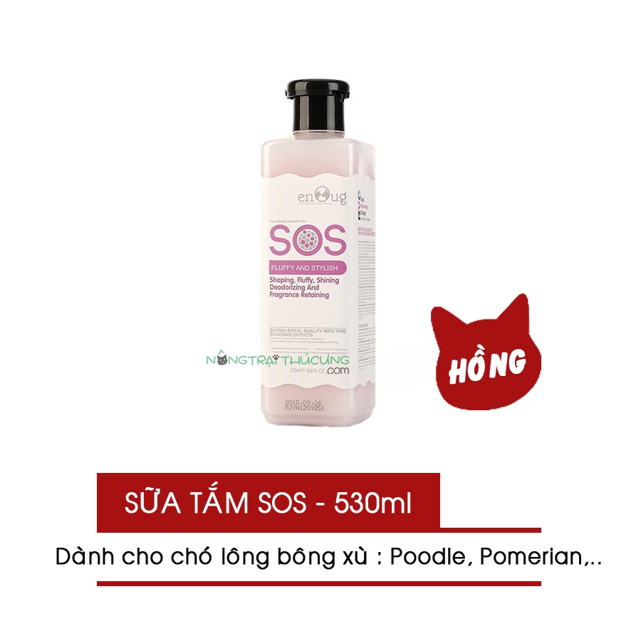 Sữa tắm SOS [Màu Hồng] 530ml - Dành cho Chó Lông Bông xù Poodle, Pomerian