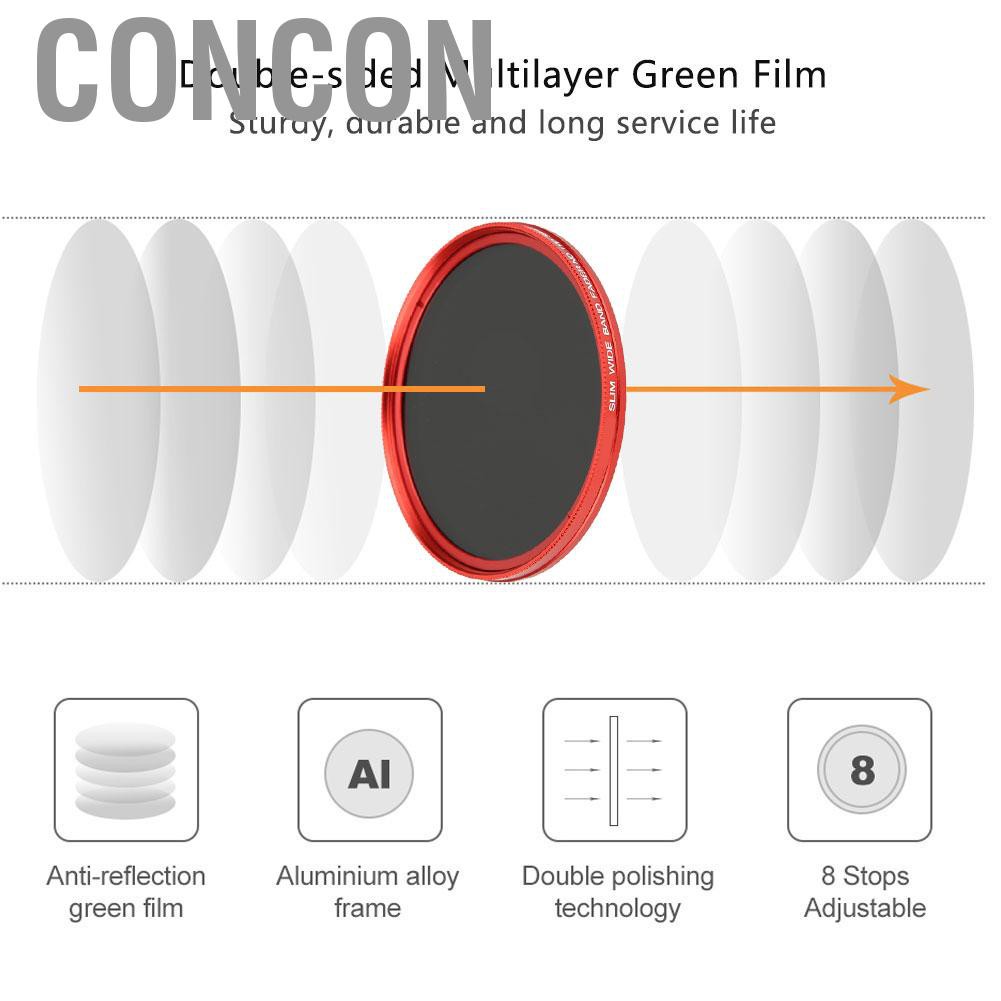 CONCON FOTGA 55MM ND Lens Filter Preventing Overexposure for SLR Mirrorless Camera