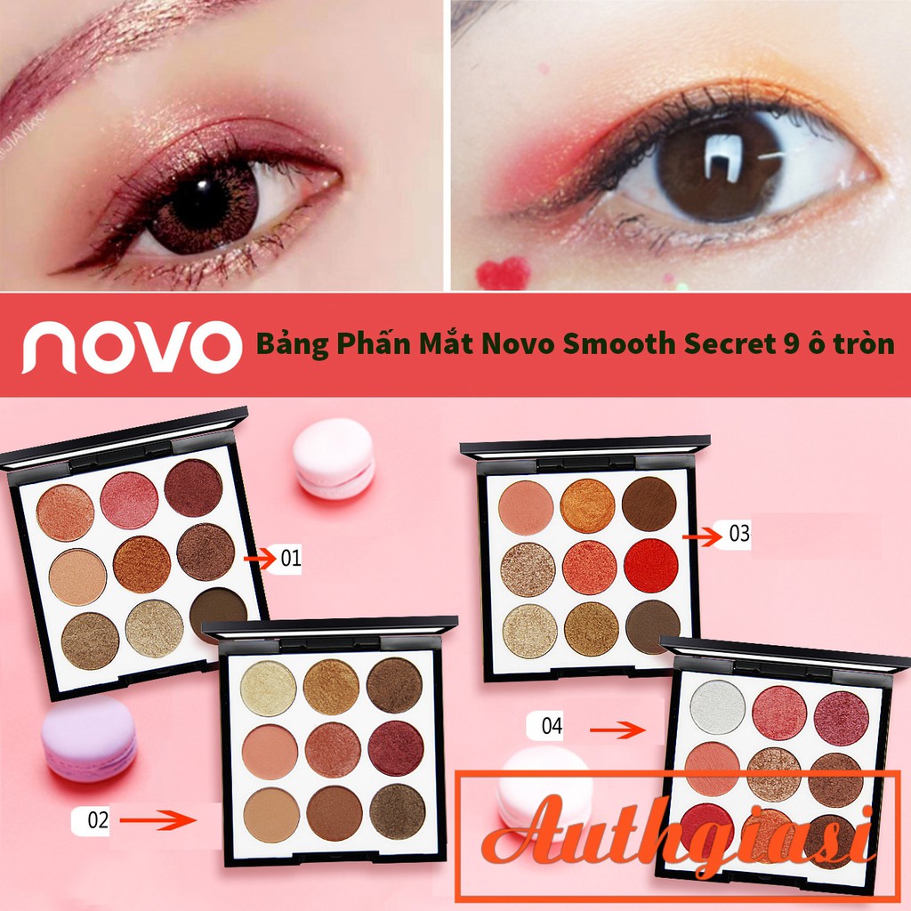 Bảng phấn mắt Novo Smooth Secret 9 ô tròn màu cực xinh
